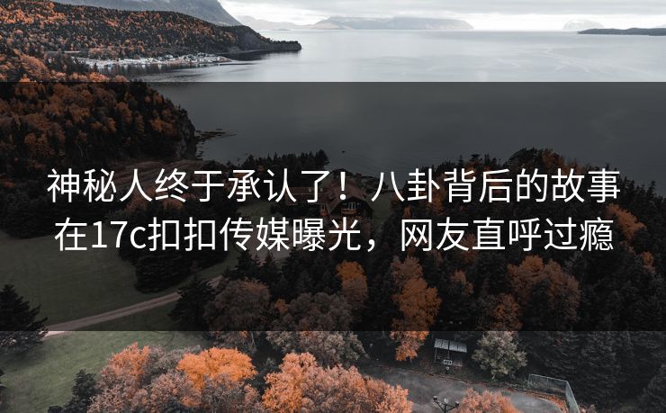神秘人终于承认了！八卦背后的故事在17c扣扣传媒曝光，网友直呼过瘾