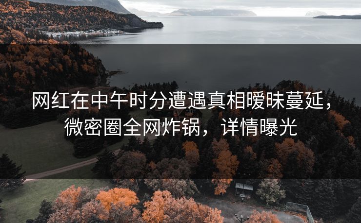 网红在中午时分遭遇真相暧昧蔓延，微密圈全网炸锅，详情曝光