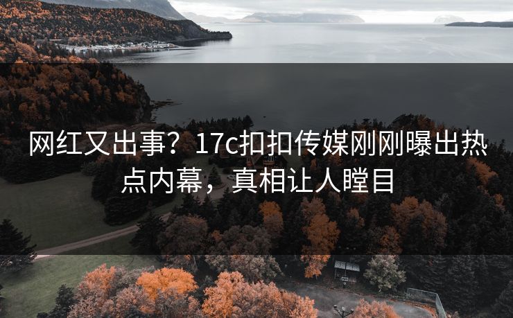 网红又出事？17c扣扣传媒刚刚曝出热点内幕，真相让人瞠目