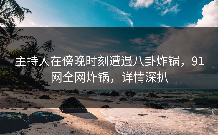 主持人在傍晚时刻遭遇八卦炸锅，91网全网炸锅，详情深扒